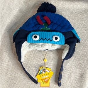 Toddlers Blue Robot Monster Winter Hat